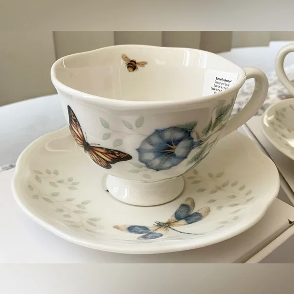 Lenox Butterfly Meadow cup & saucer x 2 - Picture 3 of 16